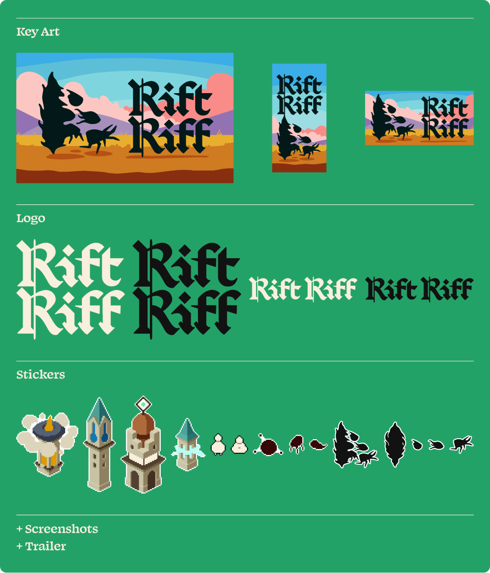 An overview of what's inside the Rift Riff press kit.